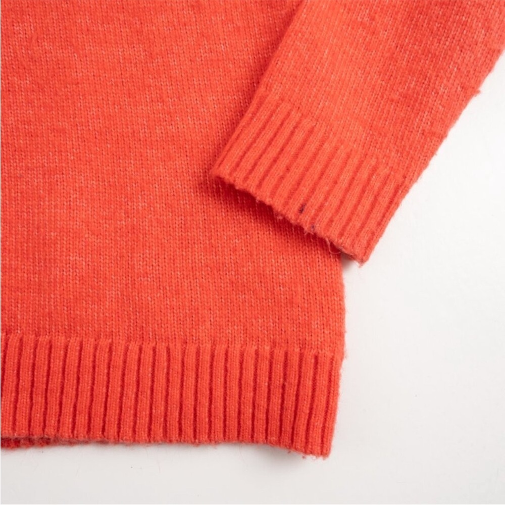 Talbots Fair Isle Wool-Blend Sweater Women's Large Coral White Warm Cozy SKU355 - Picture 5 of 8
